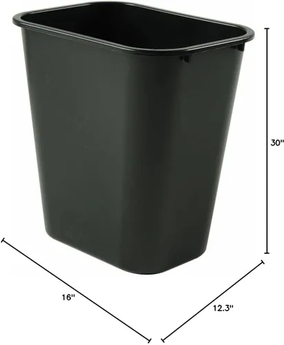 Vista 2 de Rubbermaid 295600BLA Wastebasket, 28-1/8-Quart, Negro