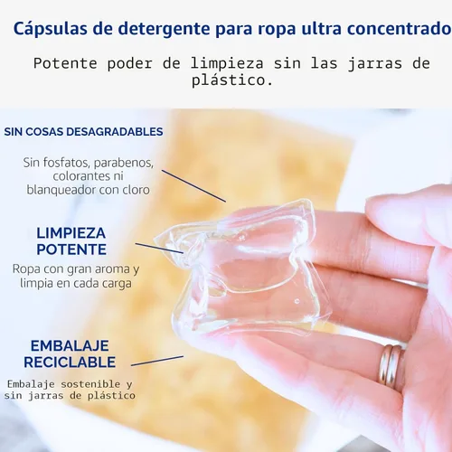 Vista 4 de The Clean People Cápsulas de detergente para ropa sin fragancia, cápsulas de lavandería hipoalergénicas, ultra concentradas, embalaje reciclable