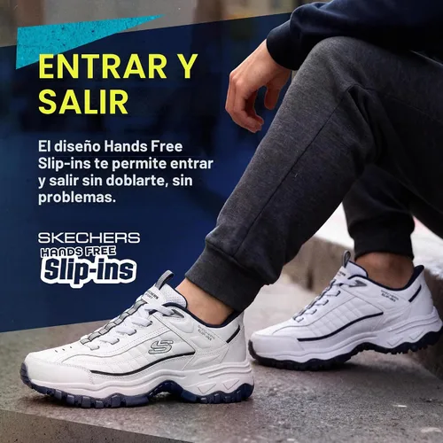 Vista 6 de Skechers Afterburn E'lite Grill Corporal - Zapatos sin cordones para hombre Blanco/azul marino