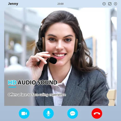 Vista 4 de Arama - Auriculares USB con micrófono para PC, USB-C/A y conector de 0.138 in Noise-canceling mic, Plug-and-play,Comfortable lightweight design