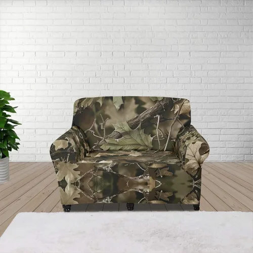Vista 94 de ZOUTAIRONG Fundas elásticas para sofá con estampado de ramas de camuflaje 3D para sofá, funda para muebles de un solo cojín, decoración del hogar u