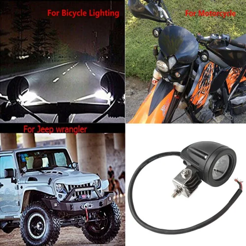 Vista 9 de 2 unids 10 W mini motocicleta niebla conducción luces LED Spot Beam POD trabajo lámpara auxiliar Offroad camión Dirt Bike 12V 24V (10W)
