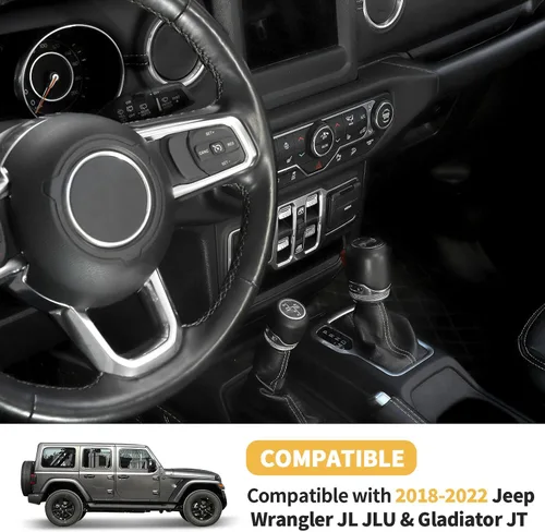 Vista 6 de Cubierta de aluminio para interruptor de ventana, accesorios interiores compatibles con Jeep Wrangler JL JLU y Gladiator JT 2018-2025 (cromado)