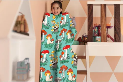 Vista 6 de Manta de colección de hongos, manta de botánica de hongos, regalos para niños y niñas, ultra suave, cálida y ligera, manta de franela de forro polar