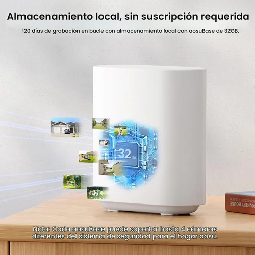 Vista 2 de aosu Cámaras de seguridad solar de 3K/5MP Sistema de vigilancia inalámbrica para el hogar al aire libre, ultra gran angular de 166°