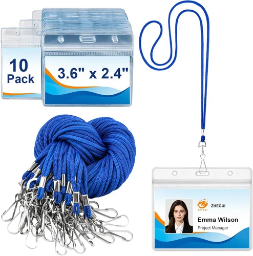 Vista 18 de Paquete de 100 cordones para tarjetas de identificación con soporte Breakaway Negro