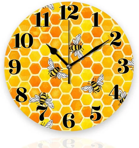 Vista 7 de Relojes de pared a pilas de 12 pulgadas, tema café, decoración silenciosa del hogar para baño, sala de estar, dormitorio Temática de café