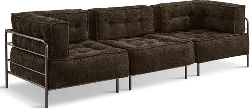 Vista 14 de MCombo Sofá modular con cojín extraíble, sofá tapizado para sala de estar, apartamento, oficina (azul, asiento medio)