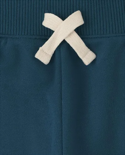 Vista 3 de The Children's Place Conjunto de 2 camisetas y pantalones deportivos de manga larga para niños pequeños, color verde azulado, 9-12 meses, verde