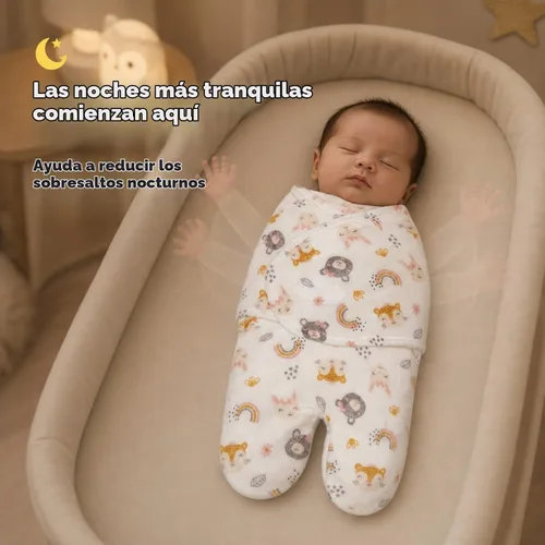 Vista 4 de EVERYDAY KIDS Manta envolvente para bebés de 0 a 3 meses para niños y niñas Osos y Arcoiris