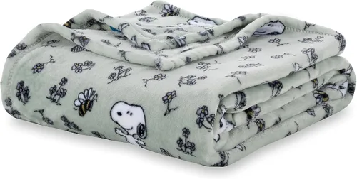 Vista 10 de Berkshire Peanuts® VelvetLoft® - Manta de felpa de Snoopy con bonito personaje, acogedora manta Fairisle Crimson Neutral, manta de 55 x 70 pulgadas