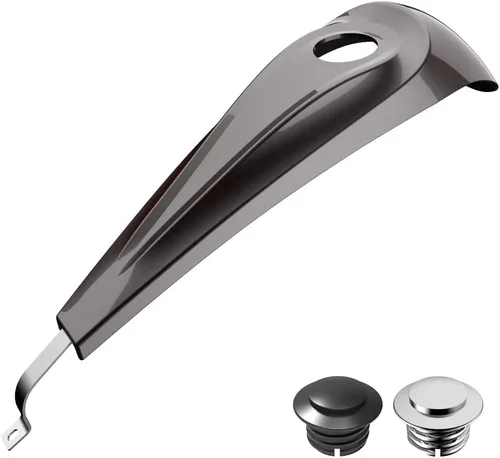 Vista 104 de Consola de tanque de perfil bajo para Harley Touring 2008+, whisky ámbar, panel de combustible de tablero liso y tapa de tanque de gasolina cromada