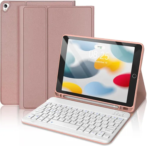 Vista 14 de Funda con teclado táctil para iPad de 9ª/8ª/7ª generación de 10.2 pulgadas, Pro 10.5, Air 3ª generación, funda inteligente con soporte para lápices