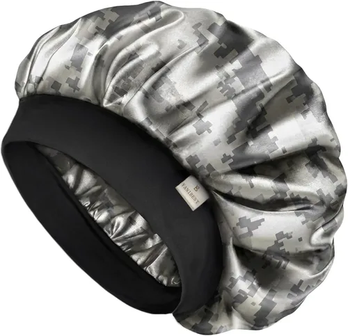 Vista 13 de YANIBEST Gorro de seda para hombres y mujeres, gorro de satén de doble capa para cabello rizado natural, gorro de dormir unisex