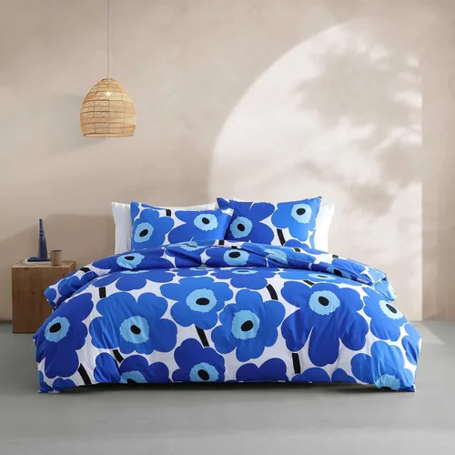 Vista 20 de Marimekko - Juego de funda de edredón tamaño Queen, ropa de cama de algodón con fundas a juego y cierre de botón, decoración del hogar para todas