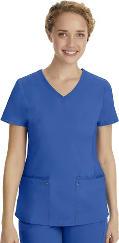 Vista 18 de Healing Hands - Camiseta médica con cuello en V para mujer, suave, elástica Negro