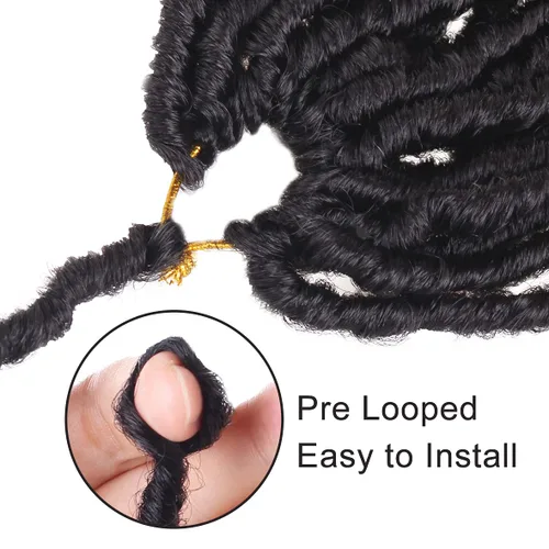 Vista 4 de Leeven Nuevas Trenzas de Ganchillo de Cabello con Locs Falsos Suaves de 24 Pulgadas de Largo Locs de Diosa Desgastados 6 Paquetes Negro Natural