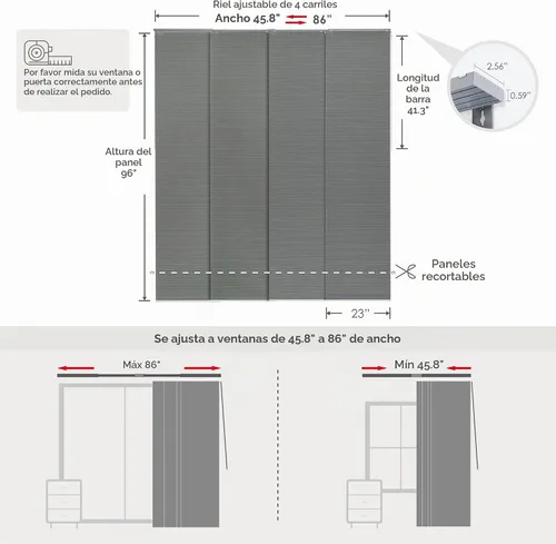 Vista 6 de GoDear Design Persianas verticales semitransparentes 45.8"-86" x 96", Night búho nocturno