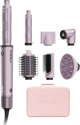 Vista 9 de 7MAGIC Estilizador de cabello y cepillo secador de cabello 7 en 1, secador de cabello de alta velocidad de 110,000 RPM con iones negativos