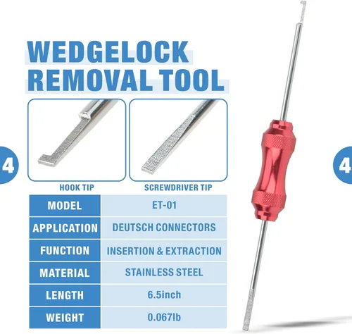Vista 5 de iCrimp Deutsch - Kit de herramientas de crimpado de terminales de cierre y barril abierto, herramienta de extracción de Deutsch para conectores
