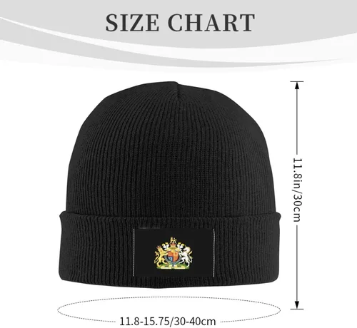 Vista 3 de Reino Unido Escudo Real de Inglaterra Reino Unido Unisex Cuatro Estaciones Sombrero de punto Invierno Cálido Sombreros para Hombres Mujeres