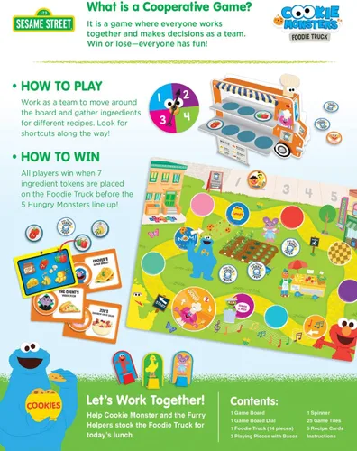 Vista 3 de Masterpieces Sesame Street - Juego cooperativo de monstruo de galletas - Entretenimiento familiar divertido para niños y adultos - Educativo