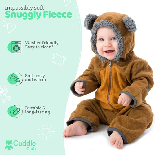 Vista 105 de Enterizo de vellón para bebé, rómper de una sola pieza con capucha para niños, ropa para exteriores, chaqueta infantil