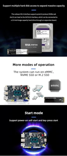 Vista 4 de youyeetoo X1/X1S - N5105 x86 Windows Linux Computadora de placa única - Mini PC Dual 4K Media Server-Dual M.2 ranuras compatibles 2280 NVMe mSATA X1