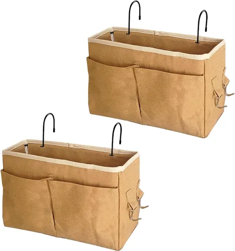 Vista 16 de Organizador de Mesita de Noche/Bolsa de Almacenamiento Colgante de Mesita de Noche Organizador Multifuncional para Literas Camas de Hospital Rieles