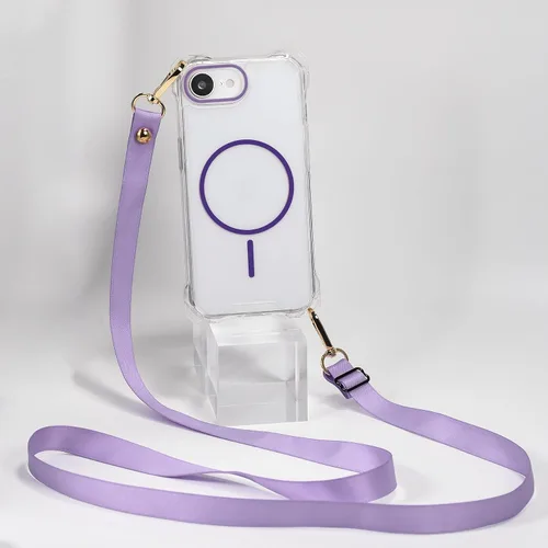Vista 49 de Funda magnética para iPhone 13 Pro Max, con marco suave magnético transparente, parte trasera de PC, cubierta protectora contra golpes con cordón