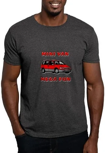Vista 17 de CafePress Minivan Mega Fun T Shirt Men's 100% Cotton, Classic Graphic T Shirt Black