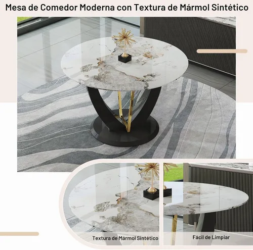 Vista 6 de gopop Juego de mesa de comedor redonda para 4, juego de mesa de comedor