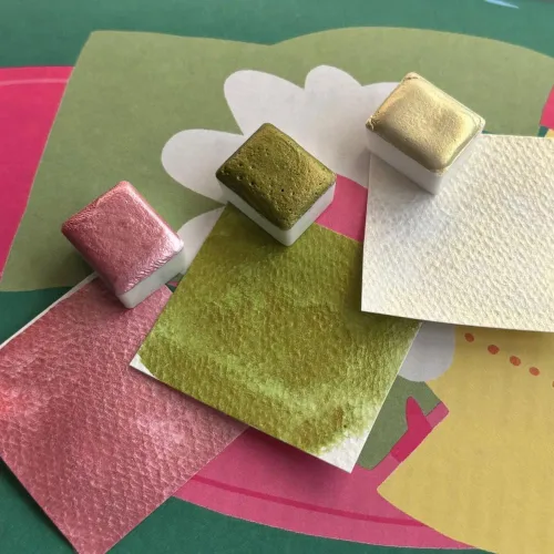 Vista 8 de FCLUB 24 bandejas de acuarela vacías – Moldes de esquina redondeada de plástico blanco de 0.1 fl oz para paleta de pintura de bricolaje