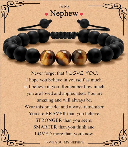 Vista 21 de Pulsera de regalos para hombres para papá hijo mi hombre novio marido hermano nieto abuelo papá bonus sobrino tío cumpleaños día del padre