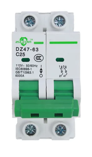 Vista 8 de Interruptor de Circuito en Miniatura AC, 1 Polo 6 Amp, 120/240VAC, Interruptor de Montaje en Riel DIN de 6kA con Desconexión Térmica Magnética