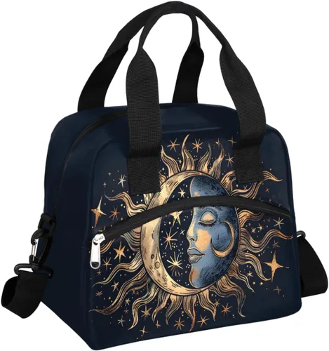 Vista 45 de Pardick Bolsa de almuerzo aislada con diseño de galaxia colorida para mujeres y hombres y adultos, con purpurina, grande, hielera, térmica A01