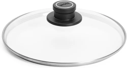 Vista 21 de Woll Tempered Glass with Stainless Steel Rim and Vented Knob Round Lid, 12", Clear