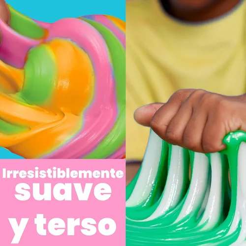 Vista 5 de Play-Doh Slime perfumado para niños, aroma Sherbert rosa, verde, naranja