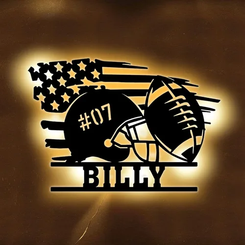 Vista 17 de Nombre Personalizado 7 Colores Lámpara de Béisbol Arte de Pared de Béisbol Personalizado Luz Nocturna Letrero de Nombre LED Regalo para Hombres