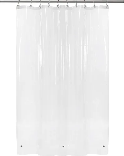Vista 100 de Barossa Design - Forro de cortina estrecho de PEVA para ducha, con 3 imanes, impermeable, para cabina de baño pequeña, sin PVC, ojales metálicos