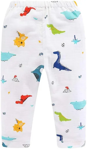 Vista 3 de Mud Kingdom Conjunto de pijama Boutique para niñas y niños, ropa de dormir de manga larga con cuello