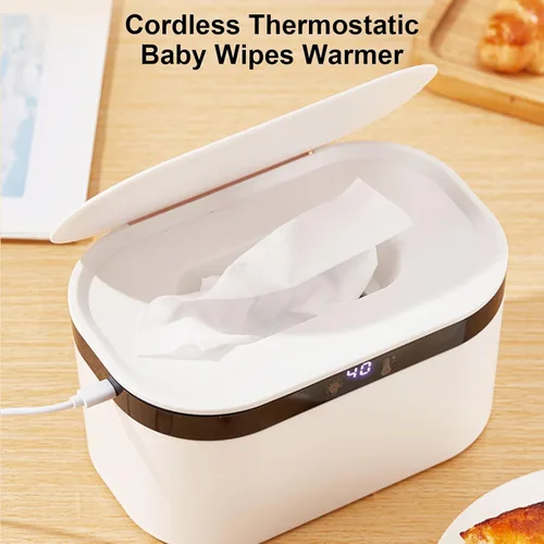 Vista 8 de Calentador de toallitas húmedas y dispensador de toallitas húmedas para bebés, calentador de toallitas de gran capacidad para bebés con luz