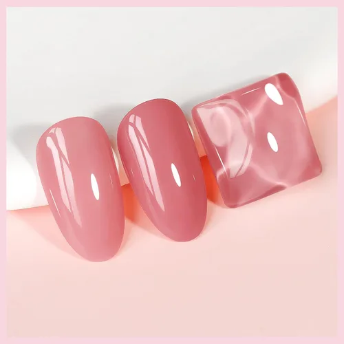 Vista 5 de Esmalte de uñas de secado rápido, color rosa, esmalte de uñas transparente, esmalte de uñas de secado rápido regular, a granel, sin gel, de larga