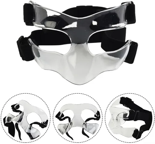 Vista 7 de Adjustable Sports Nose Guard for Men Women Black half face
