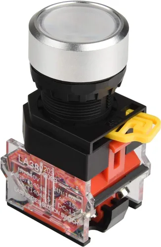 Vista 11 de APIELE Interruptor de botón momentáneo de 22MM 1NO 1NC Cabeza de metal LA36A-11BN-BLK (negro)