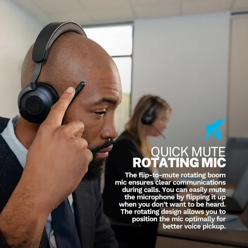 Vista 3 de JLab Epic Work Auriculares inalámbricos con micrófono, cancelación inteligente de ruido activa, centro de carga, más de 90 horas de reproducción
