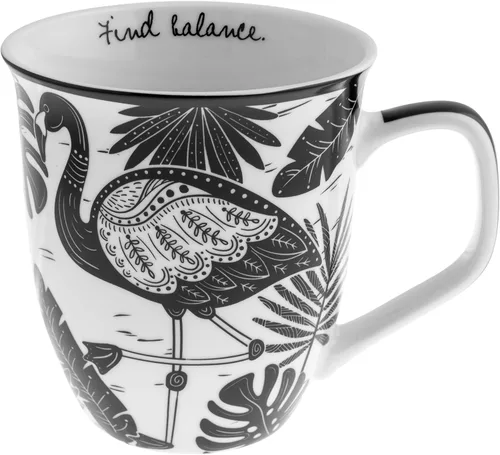 Vista 14 de Karma Gifts - Taza bohemia de 16 onzas, color blanco y negro, diseño de abeja, bonita taza de café y té, tazas de café de cerámica para mujeres