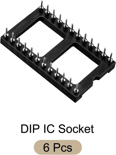Vista 6 de Adaptador de enchufe de chip IC DIP para soldadura [para placa de circuito PCB] - Paso de 0.100 in, 24 pines redondos, 10 piezas
