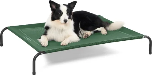 Vista 15 de Bedsure Camas elevadas para perros al aire libre para perros pequeños, cama portátil elevada para mascotas con hamaca para mascotas con patas Gris