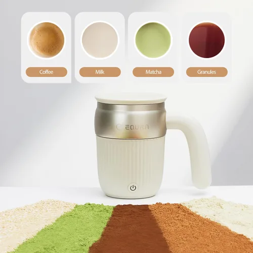 Vista 7 de Taza mezcladora eléctrica – Taza de café recargable autoagitable magnética taza de acero inoxidable para oficina/cocina/viajes/café casero/chocolate
